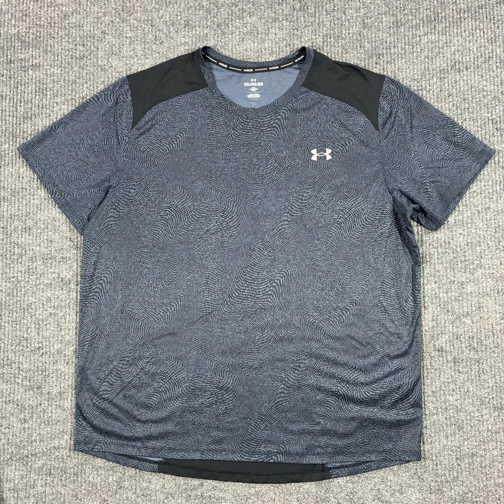 Under Armour Run Shirt Mens 2XL Gray Fitted Performance Athletic Training Tee